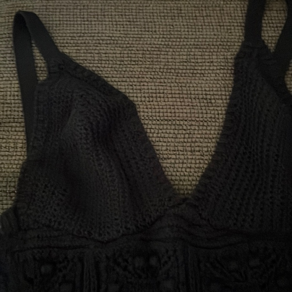 Anthropologie crocheted sun dress, black, medium. Never worn
